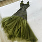Yellow gorgeous beaded long chiffon tulle ball gown evening dress party dress nv4608