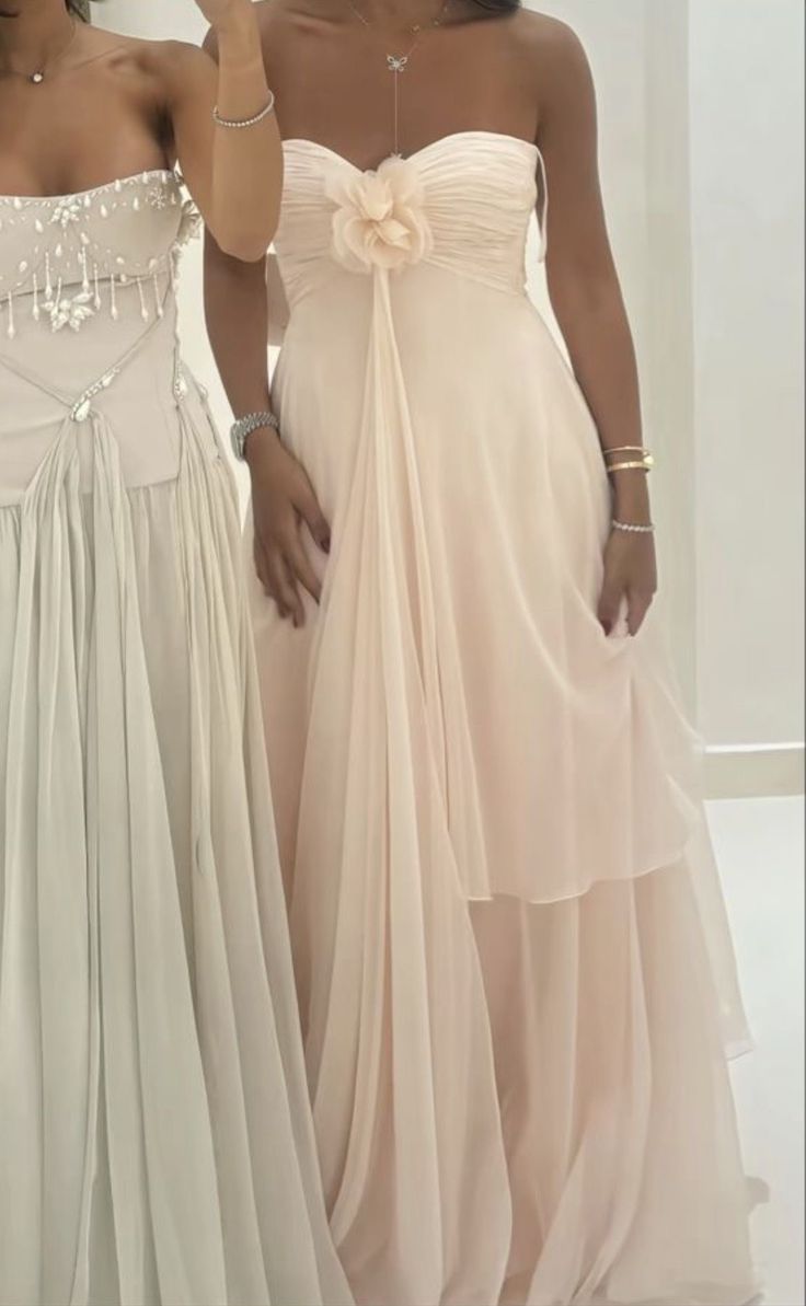 Bridesmaid Group Favorite! Light Tone Strapless Bridesmaid Dress Chiffon Flowy Versatile Gown NV6826