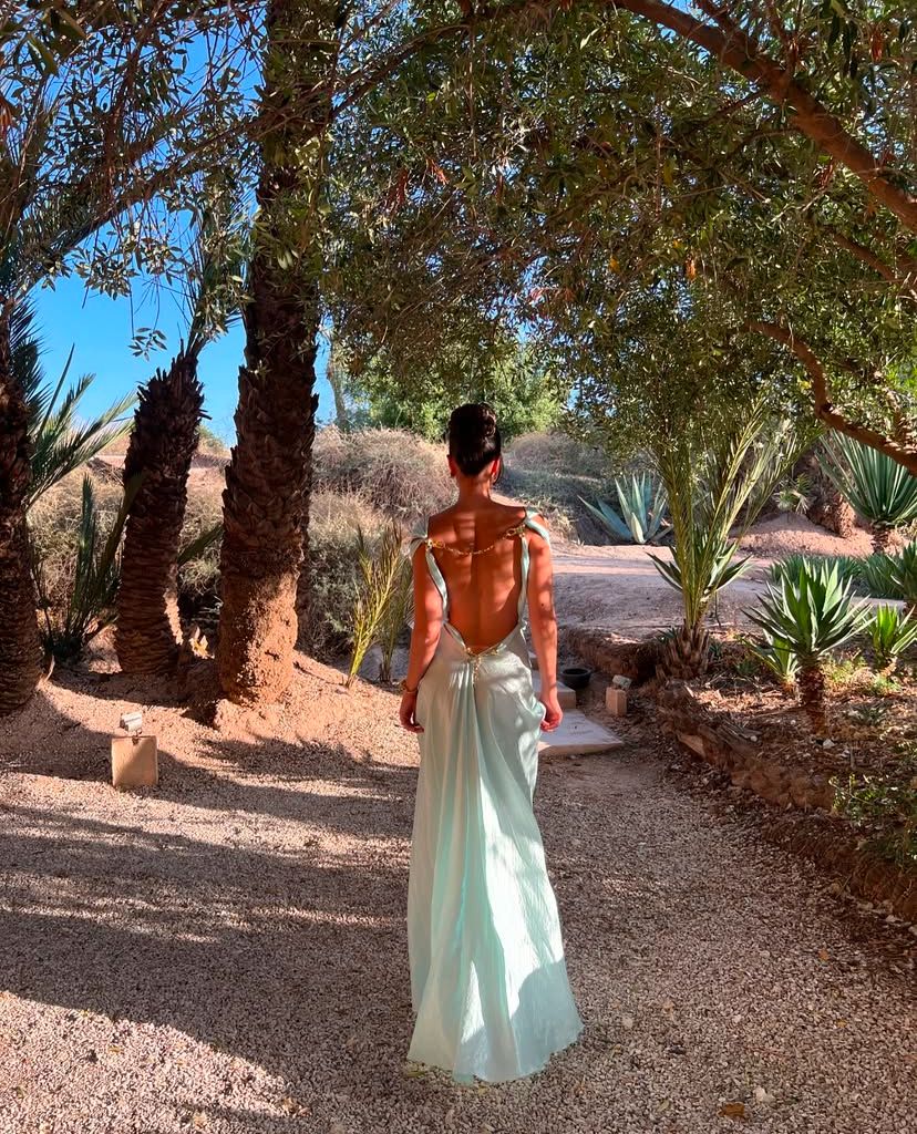 Blue Vintage Elegant Greek Goddess Mermaid Satin Long Prom Dress Evening Gown Wedding Guest Party Dress nv4761