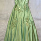 Sage Green/Pink Vintage V Neck Beaded Spaghetti Strap Backless Long Mermaid Ball Gown Evening Dress Formal Party Dress nv3599