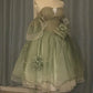 Green Cute Off Shoulder A Line Floral Short tulle Party Dress Mini Birthday Dress Homecoming Dress Prom Dress nv4172