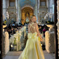 Yellow fashion halter waist long backless bow elegant prom dress evening dress party dress nv4682