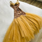 Yellow gorgeous beaded long chiffon tulle ball gown evening dress party dress nv4608
