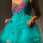 Blue Beaded Short Tulle Homecoming Dress Birthday Cocktail Party Dress nv4656
