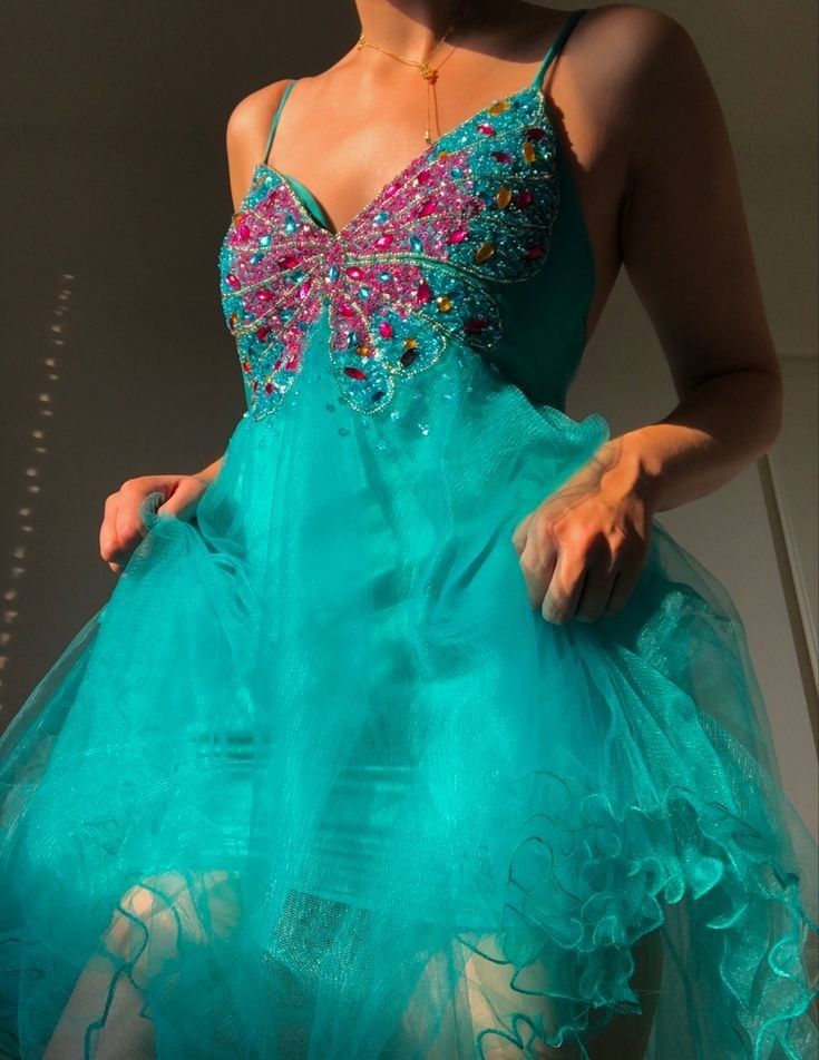Blue Beaded Short Tulle Homecoming Dress Birthday Cocktail Party Dress nv4656
