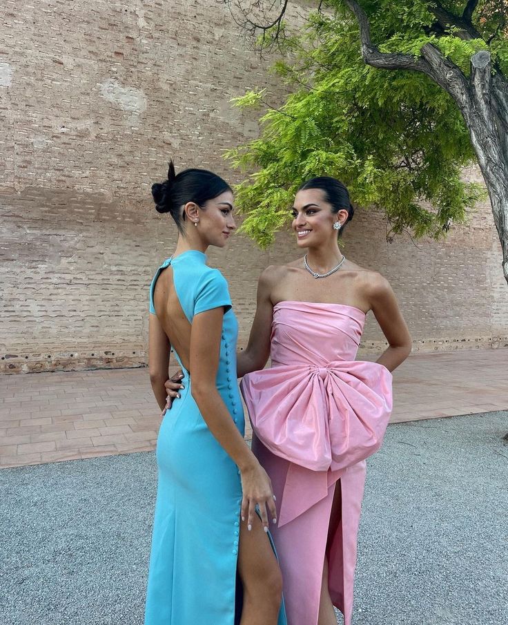 Robe longue en satin rose élégante, simple et unique, avec nœud, longue fente, robe de soirée, nv2735