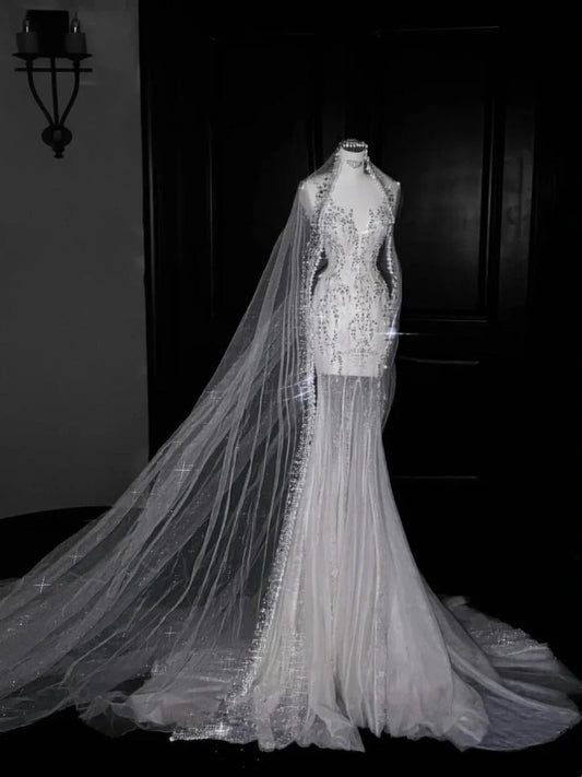 Venus Wunderschönes, bodenlanges, nagelperlenbesetztes, elegantes Prinzessinnenkleid im Barockstil, Retro-Stil, Hochzeitskleid, Bankettkleid, Geburtstagskleid NV6738