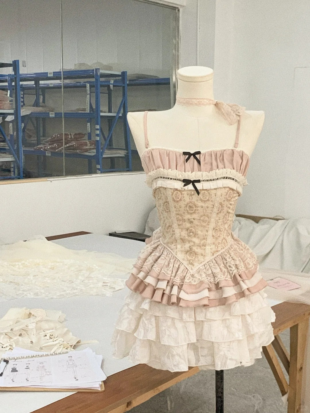 Rosa Süßes Blumen Kurzes Spitzen Homecoming Kleid Ballkleid Geburtstagskleid nv4518