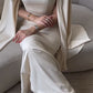 Cremefarbenes, plissiertes, ausgehöhltes Schalkleid im Stil eines Ballkleids mit elegantem Abendkleid und Partykleid NV2289