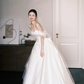 Off The Shoulder Satin Tulle Bridal Gown, Big Bow Ballgown Wedding Dress  NV7275
