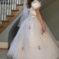 NiceVestidos--(Including veil)White pink floral princess tulle long ball gown simple wedding dress NV5828