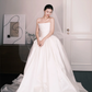 Strapless Satin Ball Gown Wedding Dress, Minimalist Bridal Gown  NV7347