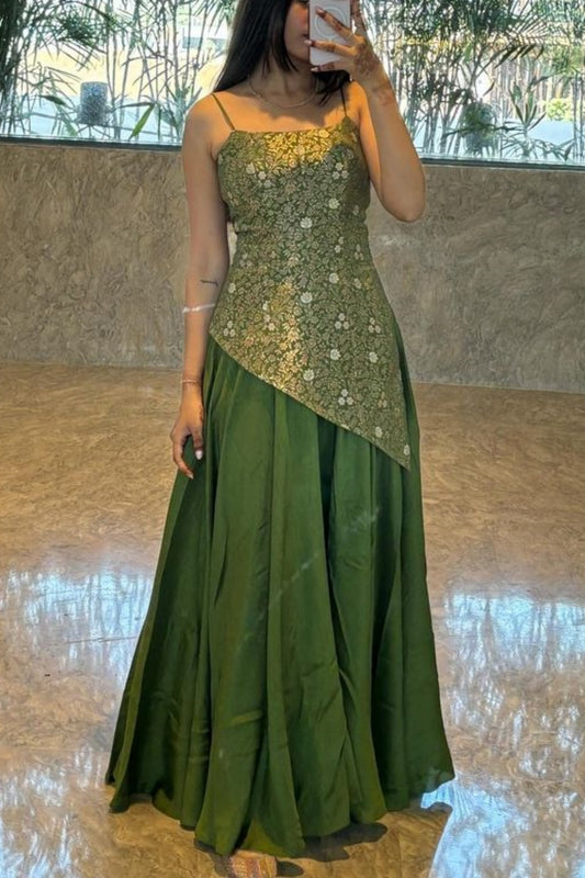 NiceVestidos--Vintage Floral Fashion Elegant Satin Long Prom Dress Graduation Gown NV5852