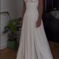 White Solid Pretty Charming Long Chiffon A-Line Floor Length Train Ball Gown Evening Dress Wedding Bridesmaid Dresses prom dress nv3825