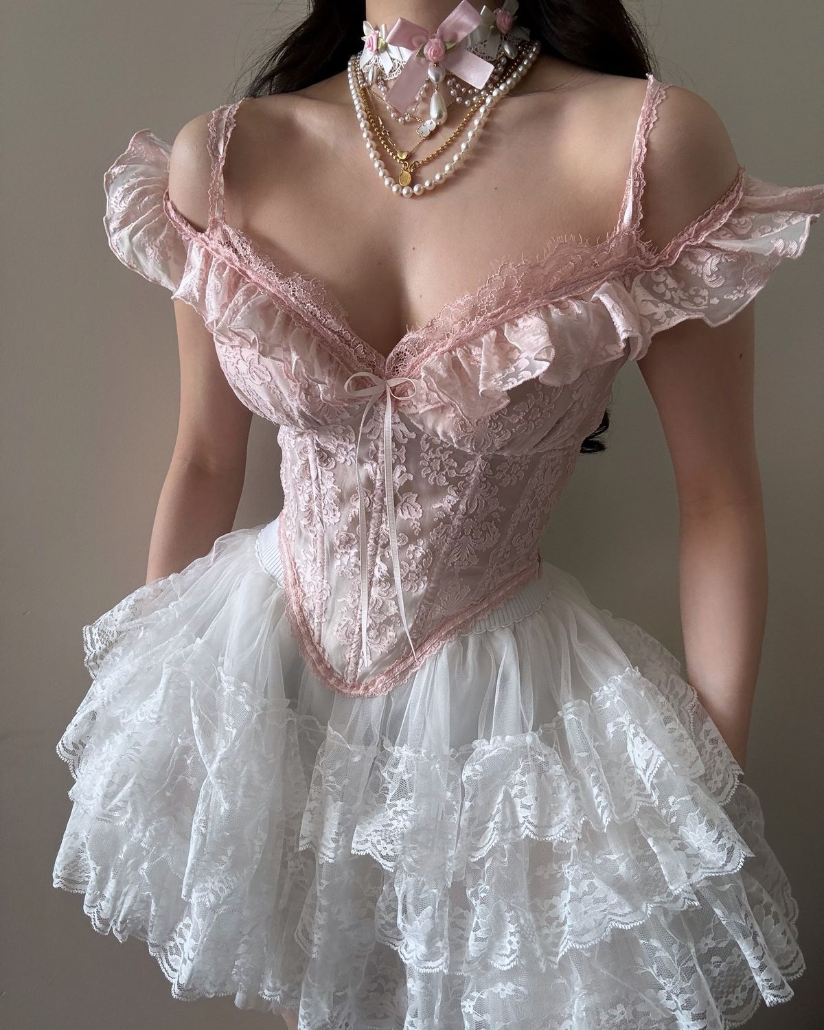 Pink Sweet Fashion Short Lace Homecoming Dress Birthday Party Dress nv4887