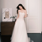 Tulle A Line Wedding Dress Sweetheart Strapless Beaded Boned Bodice Bridal Gown  NV7239