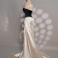Black beautiful fashion strapless long satin ball gown evening dress engagement party dress nv3613