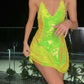 Green sequin short stylish homecoming dress cocktail party dress nv5187