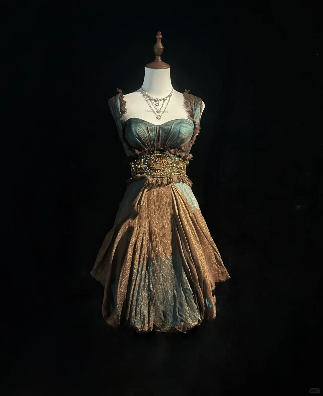 Sweetheart Neck Green Brown Irregular Short Prom Dress Fringe Strap Heavy Beaded Waistband Shimmer Fabric Formal Gown  NV6905
