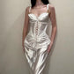 Weißes Vintage elegantes langes Mode Geburtstagspartykleid Ballkleid Abendkleid nv4773