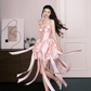 Sweetheart Pink Satin Short Bow Cocktail Dress  NV7277