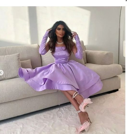 Robe de bal courte en satin violet sans bretelles, robe de soirée, robe d'anniversaire, robe de soirée nv2108