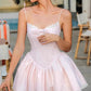 Pink Sweet Fashion Short Lace satin Homecoming Dress Birthday Party Dress nv4884
