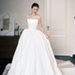 Strapless Boned Satin Ballgown Wedding Dress with Pearl Detail  NV7386