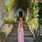Pink Ocean Goddess Chiffon Long Prom Dress Evening Dress Party Dress nv4762