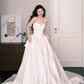 Light Blush Pink Strapless Satin Ball Gown Wedding Dress Bridal Gown  NV7223
