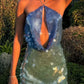 Blue green shiny fashion short sequin homecoming dress cocktail party dress nv5220