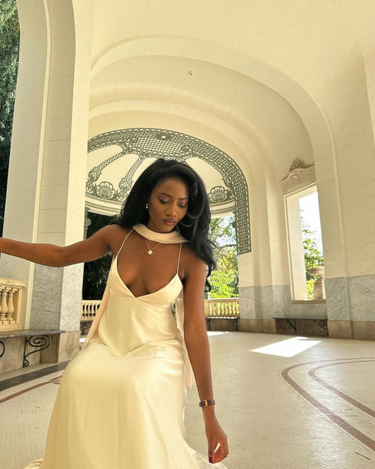 Einfaches langes weißes Satin-Brautkleid, Ballkleid, Abendkleid nv2902