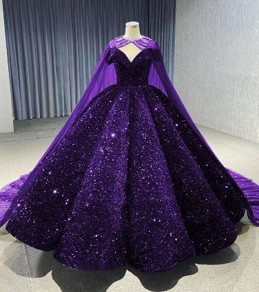 NiceVestidos-Purple, Gorgeous, Exquisite Sequined Long Ball Gown NV6120