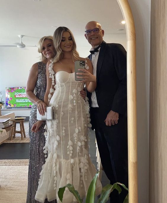 Robe de soirée longue sirène à bretelles spaghetti et pompon, haut tube blanc, robe de soirée nv2708