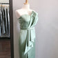 Green fashion simple elegant long satin ball gown evening dress wedding mother of the party dress bridesmaid dress prom dress nv3889