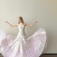 Pink Ombre Strapless Tiered Sequin Tulle Ball Gown Prom Dress  NV7138