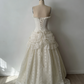 NiceVestidos--Vintage Strapless Lace High-End Wedding Dress, Court Style Corset 3D Floral Embellished Ball Gown for Retro Wedding NV5891