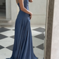 NiceVestidos-_ Evening Gown Blue Satin Floor-Length Evening Gown NV5951