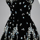 NiceVestidos-Black Floral Satin Short Formal Homecoming Dress Hoco Gown nv5502