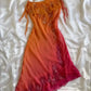 Orange Fashion Gradient Gorgeous Spaghetti Strap Beaded Long Chiffon Ball Gown Evening Dress Party Dress nv3664