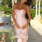 Pink Fashion Elegant Off-shoulder Sleeveless Suspender Exquisite Beaded Long Satin Ball Gown Evening Dress Birthday Party Dress Prom Dress Graduation Dress nv4007