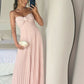 Pink off-shoulder chiffon flowing long elegant evening dress wedding guest dress bridesmaid dress nv2118