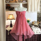 Pink Strapless Chiffon Short Homecoming Dress Birthday Party Dress nv4448
