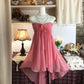Pink Strapless Chiffon Short Homecoming Dress Birthday Party Dress nv4448