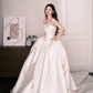 Strapless Satin Ballgown Wedding Dress, Ivory Princess Bridal Gown  NV7284