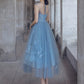 Cute blue tulle short prom dress evening gown homecoming dress nv2064