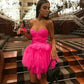 Hot Pink Sweetheart Tulle Short Homecoming Dress Graduation Dress Party Dress nv2217