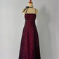 NiceVestidos--Burgundy Retro Exquisite Floral Long Chiffon Prom Dress Homecoming Dress Fairy Dress Nv5586