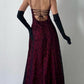 NiceVestidos--Burgundy Retro Exquisite Floral Long Chiffon Prom Dress Homecoming Dress Fairy Dress Nv5586