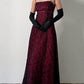 NiceVestidos--Burgundy Retro Exquisite Floral Long Chiffon Prom Dress Homecoming Dress Fairy Dress Nv5586